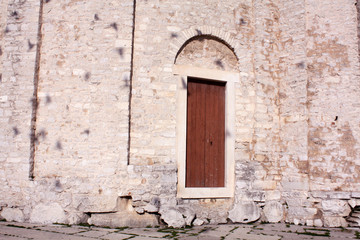 Fototapeta na wymiar Church of St. Donat. Zadar Croatia. Background texture wall.