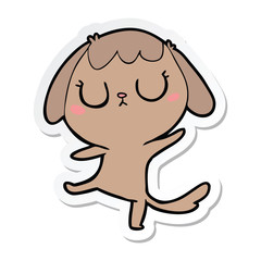 sticker of a cute cartoon dog