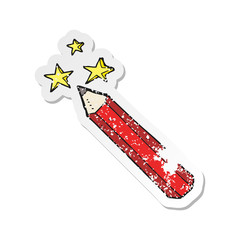 retro distressed sticker of a cartoon magic pencil