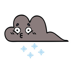 cute cartoon storm snow cloud