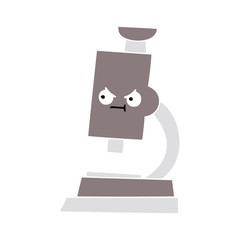 flat color retro cartoon microscope