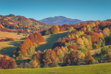 Fototapeta na wymiar Bieszczady. Beautiful mountain landscape in autumn. Poland