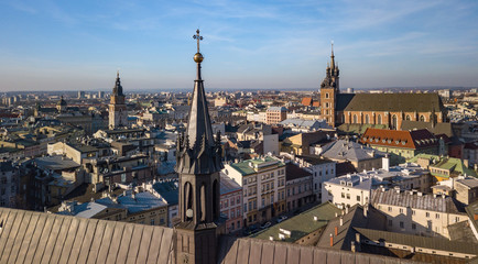 Fototapeta na wymiar Towers of old Krakow, Poland