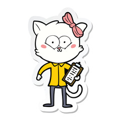 sticker of a cartoon cat