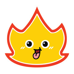 flat color retro cartoon fire