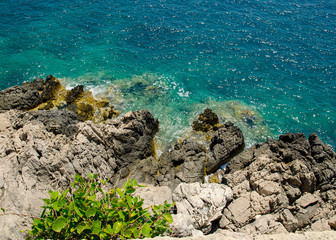 The rocky coast in Greece