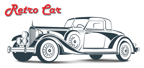 Retro Car Abstract Lines Vector. Vector illustration