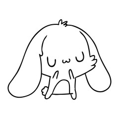 line drawing kawaii cute furry bunny