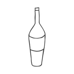 Wine doodle icon. Vector illustration isolated on white background.