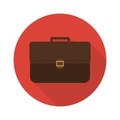 Icon briefcase with shadow. Flat sign