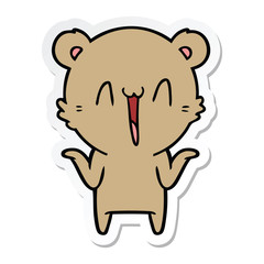 Fototapeta premium sticker of a happy bear cartoon