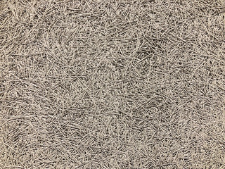 Close up soundproof decorative panels made of pressed tree fibers. Grey tree fibers texture background.