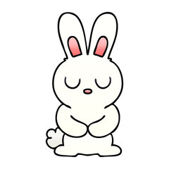 quirky gradient shaded cartoon rabbit