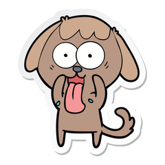 sticker of a cute cartoon dog
