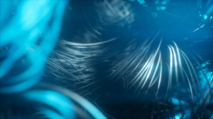 Signal pulses transmit information over millions of wires. Power electric circuit 3d illustration in blue color