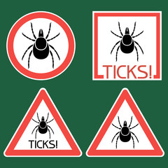 Dangerous insects - ticks. Information poster - on the territory blood-sucking insects of a certain species.