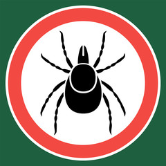 Dangerous insects - ticks. Information poster - on the territory blood-sucking insects of a certain species.