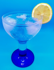 Gin and tonic with a slice of lemon