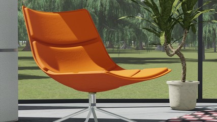 Pomarańczowy fotel © satori