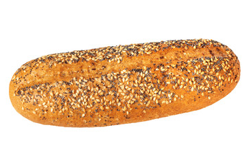 organic wholegrain bun topped with sesame and poppy seeds