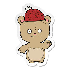 Fototapeta premium sticker of a cartoon bear in hat
