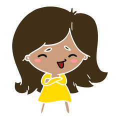 cartoon of a cute kawaii girl