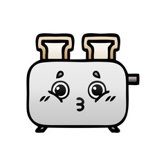 gradient shaded cartoon of a toaster