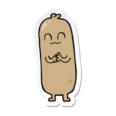 sticker of a cartoon sausage