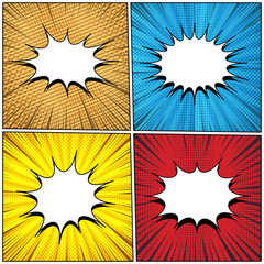 Comic colorful abstract templates collection