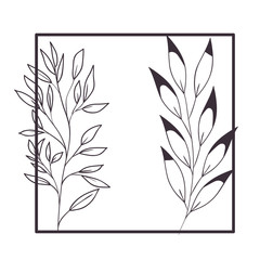 pattern flowers and leafs isolated icon