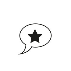 Star in speech bubble icon. linear style sign for mobile concept and web design. Message rating simple line vector icon. Symbol, logo illustration. Pixel perfect vector graphics
