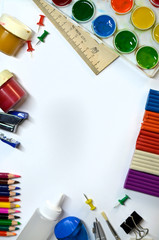 Vertical layout with items for children's creativity.
