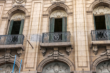 Fototapeta na wymiar View on a historic balcony in Salta, Argentina