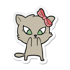 sticker of a cartoon cat
