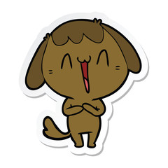 sticker of a cute cartoon dog