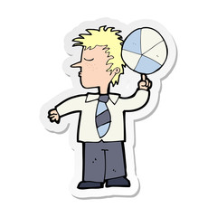 sticker of a cartoon school boy with ball