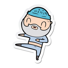 sticker of a cartoon bearded man