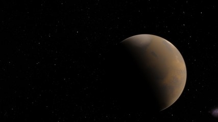 Exoplanet 3D illustration planet Mars Astronomy and science concept. Dark background. Space texture (Elements of this image furnished by NASA)