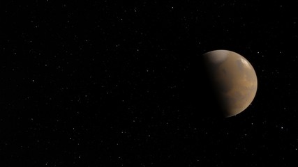 Exoplanet 3D illustration planet Mars Astronomy and science concept. Dark background. Space texture (Elements of this image furnished by NASA)