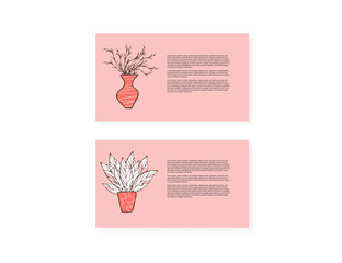 Fototapeta na wymiar Set of vector flowers vaves in doodle style. 