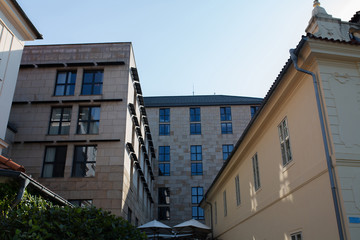 Fototapeta na wymiar Apartment building in the historical center of Prague
