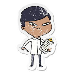distressed sticker of a cartoon boy