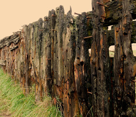 Weathered and distressed wooden planking