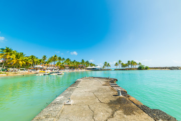 Cement jetty in Bas du Fort beach in Le Gosier