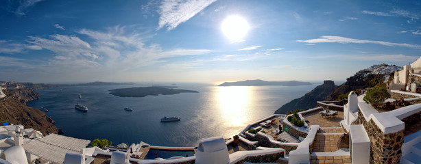 Thira village - Aegean sea - Santorini island - Greece