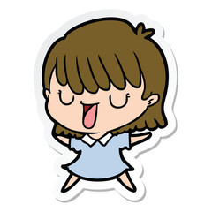 sticker of a cartoon woman