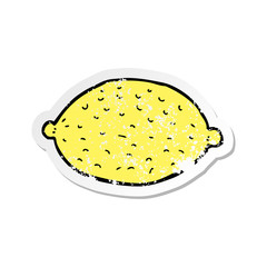 retro distressed sticker of a cartoon lemon