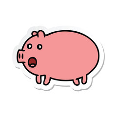 sticker of a cute cartoon pig