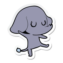sticker of a cute cartoon elephant