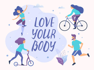 Love your body vector illustration.